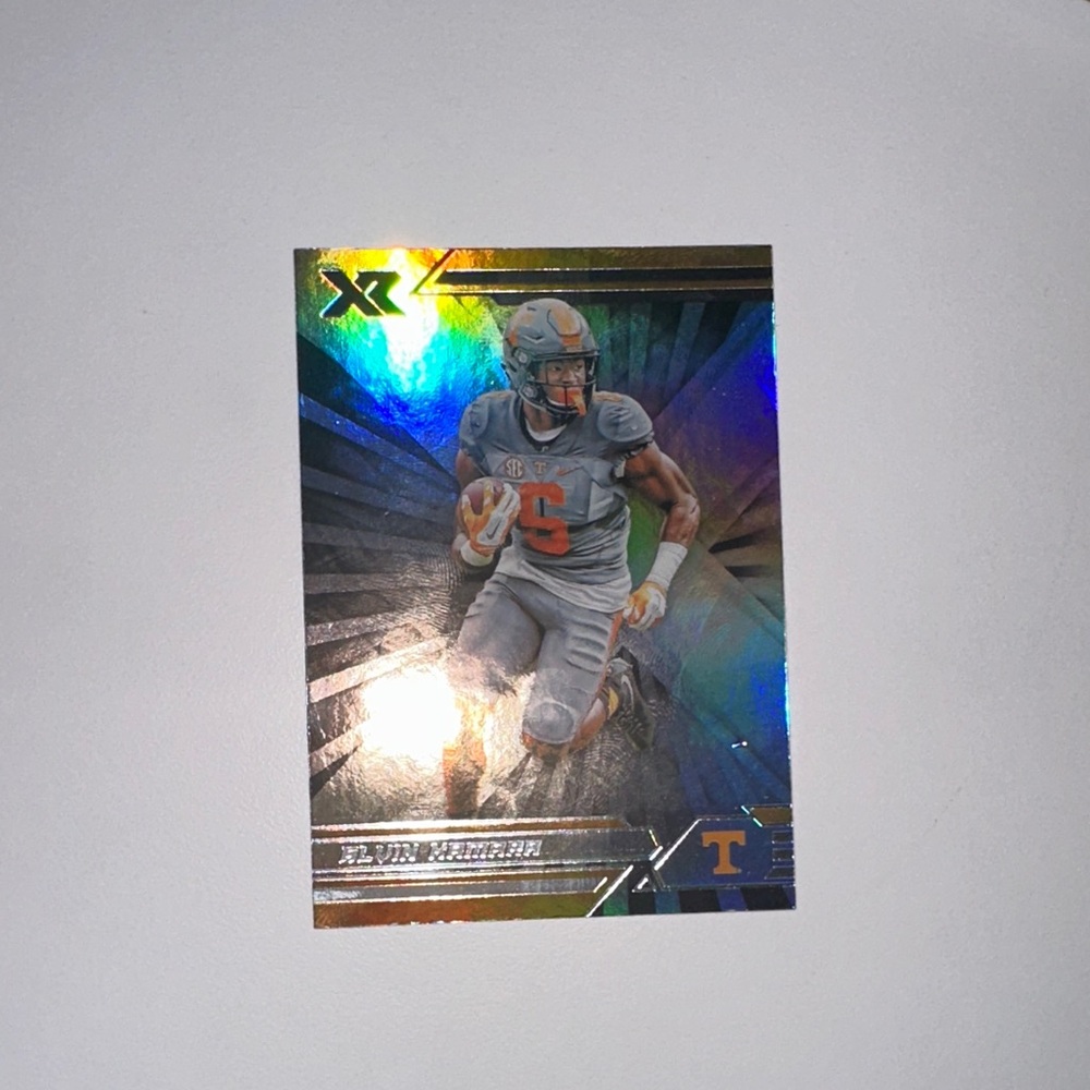 Panini Football Trading Card with Blue and Gold Accents
